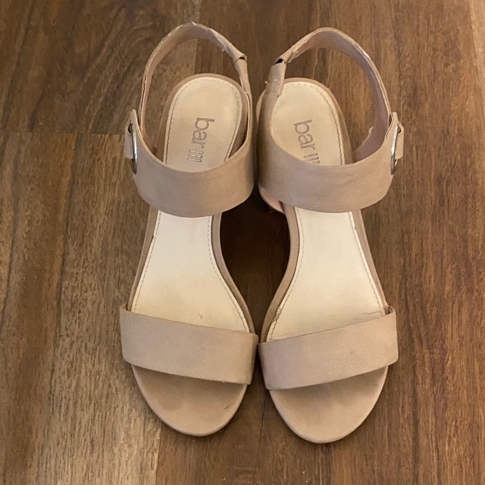Bar III Beige Open-Toe Ankle Strap Sandals